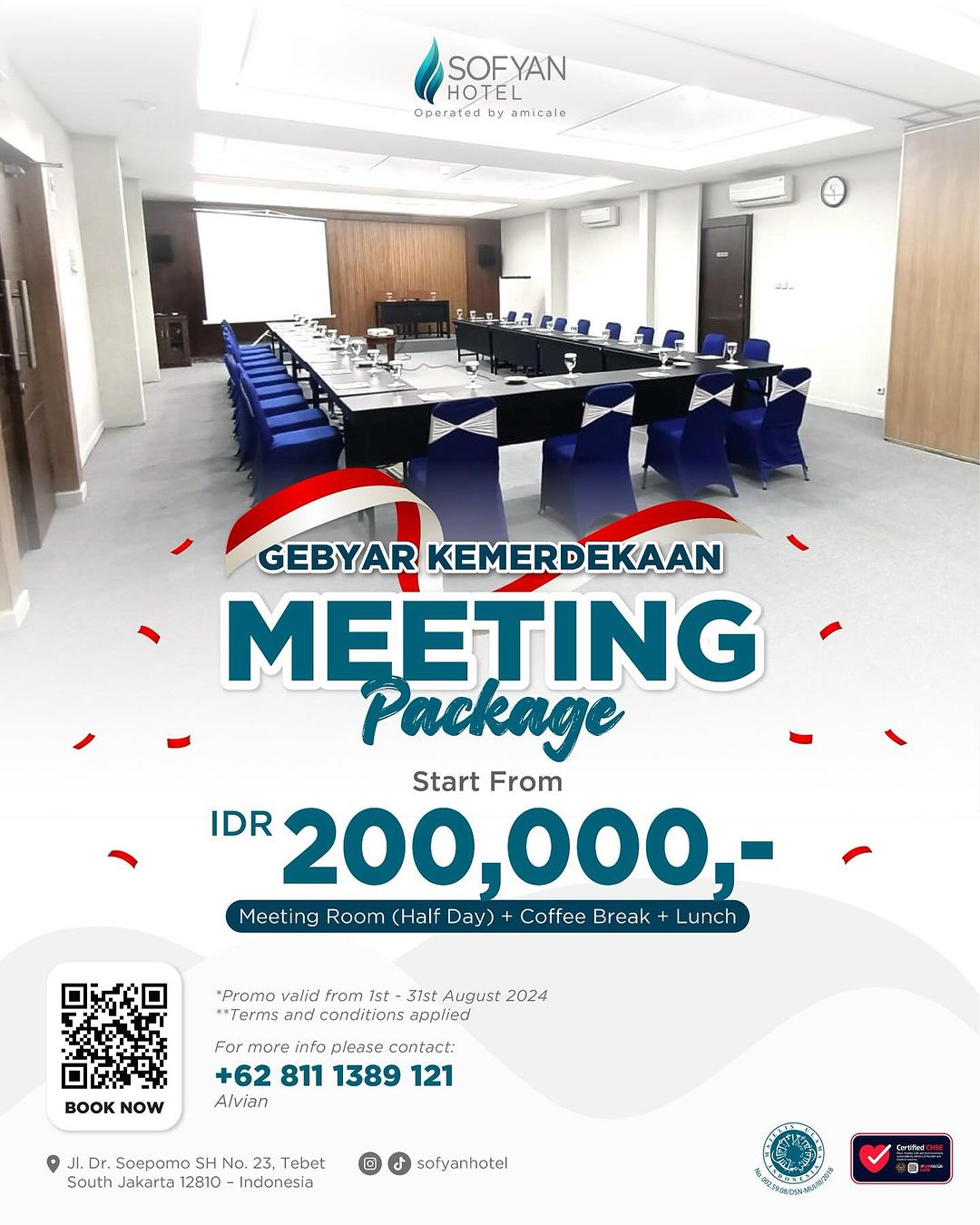 Promo Meeting Room Spesial Hari Kemerdekaan Sofyan Hotel Soepomo Jakarta Selatan Agustus 2024