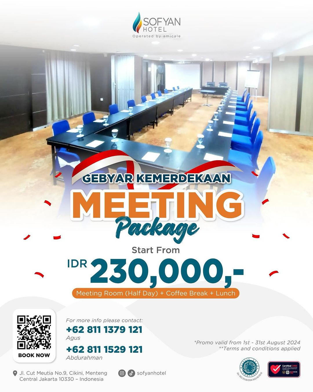 Rayakan Hari Kemerdekaan 2024 dengan Promo Meeting Room Spesial dari Sofyan Hotel Cut Meutia Untuk Anda
